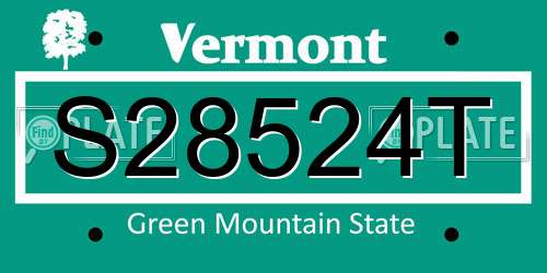 S28524T Vermont License Plate