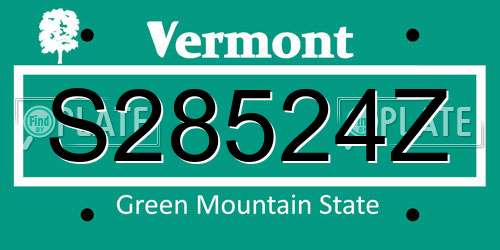 S28524Z Vermont License Plate