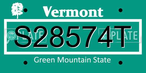 S28574T Vermont License Plate