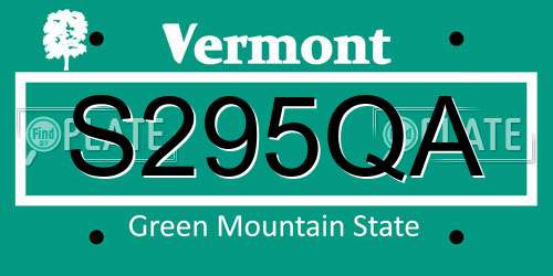 S295QA Vermont License Plate