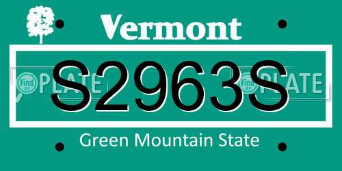 S2963S Vermont License Plate