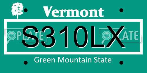 S310LX Vermont License Plate