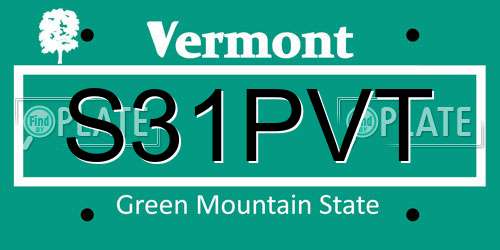 S31PVT Vermont License Plate
