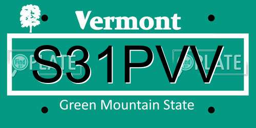 S31PVV Vermont License Plate