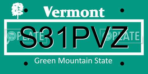 S31PVZ Vermont License Plate