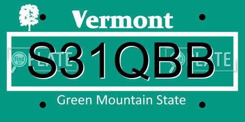 S31QBB Vermont License Plate