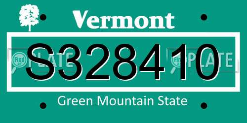 S328410 Vermont License Plate