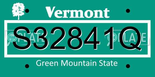 S32841Q Vermont License Plate