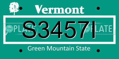 S3457I Vermont License Plate