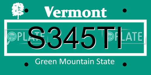 S345TI Vermont License Plate