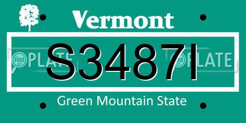 S3487I Vermont License Plate
