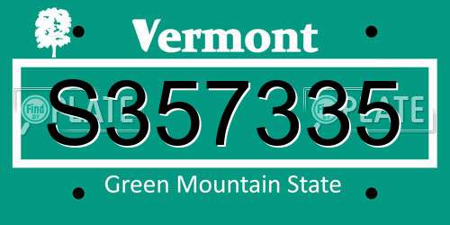 S357335 Vermont License Plate