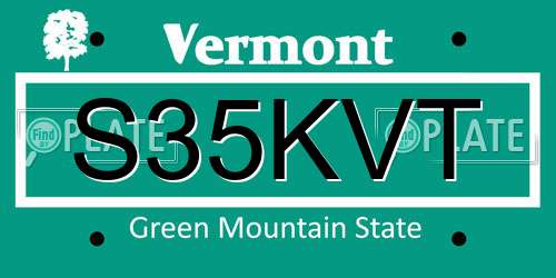 S35KVT Vermont License Plate