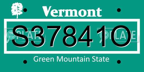 S37841O Vermont License Plate