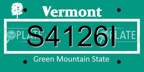 S4126I Vermont License Plate