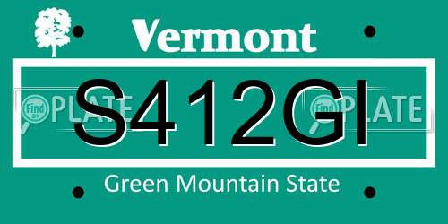 S412GI Vermont License Plate