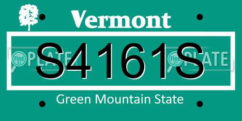 S4161S Vermont License Plate