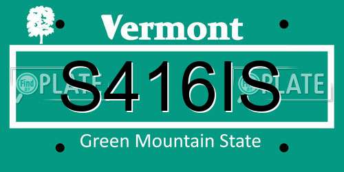 S416IS Vermont License Plate