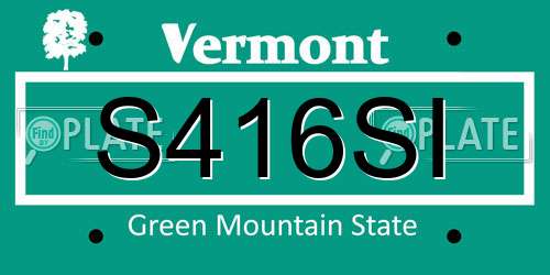 S416SI Vermont License Plate