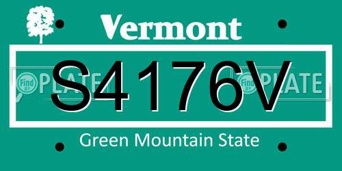 S4176V Vermont License Plate