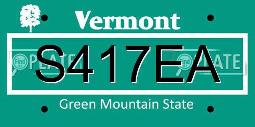 S417EA Vermont License Plate