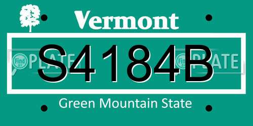 S4184B Vermont License Plate
