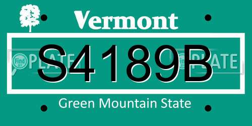 S4189B Vermont License Plate