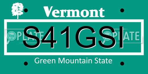S41GSI Vermont License Plate