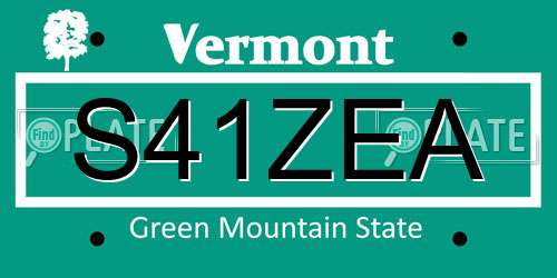 S41ZEA Vermont License Plate