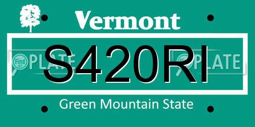 S420RI Vermont License Plate