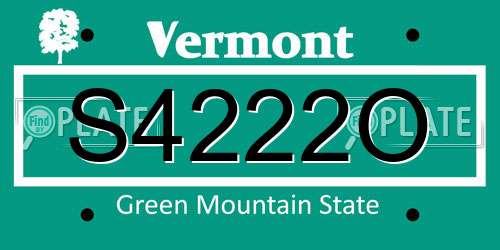 S4222O Vermont License Plate
