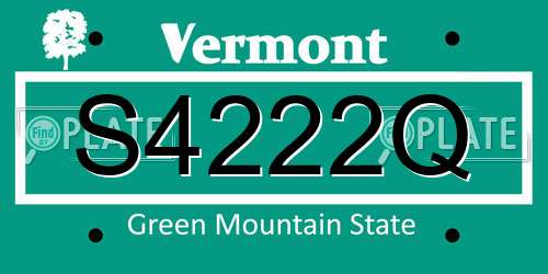 S4222Q Vermont License Plate