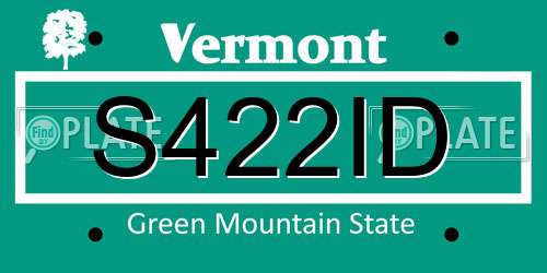 S422ID Vermont License Plate