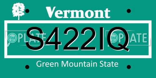 S422IQ Vermont License Plate