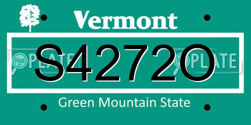 S4272O Vermont License Plate