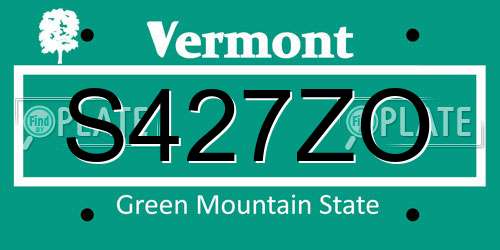 S427ZO Vermont License Plate