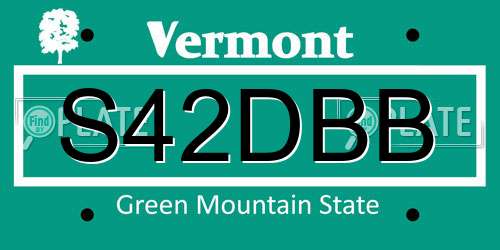 S42DBB Vermont License Plate