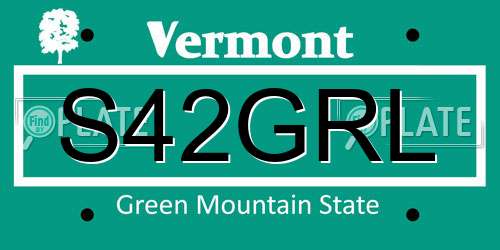 S42GRL Vermont License Plate