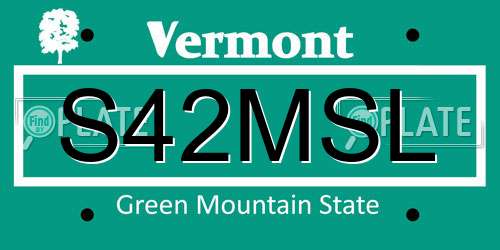 S42MSL Vermont License Plate