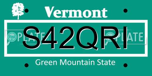 S42QRI Vermont License Plate