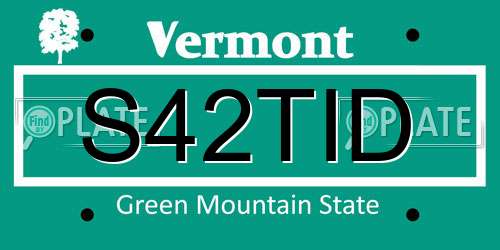 S42TID Vermont License Plate