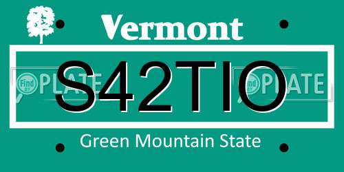 S42TIO Vermont License Plate