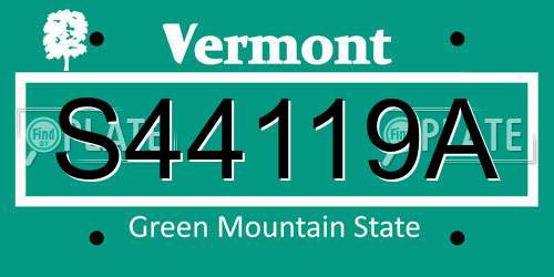 S44119A Vermont License Plate
