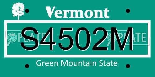 S4502M Vermont License Plate