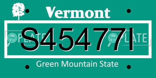 S45477I Vermont License Plate