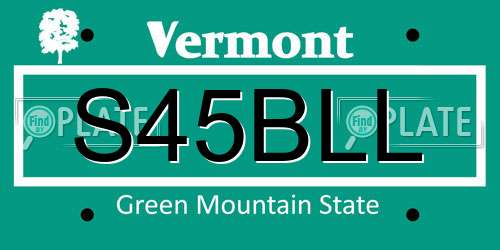 S45BLL Vermont License Plate