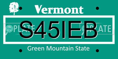 S45IEB Vermont License Plate