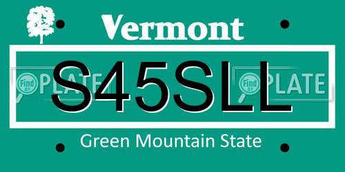 S45SLL Vermont License Plate