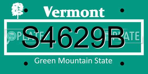 S4629B Vermont License Plate