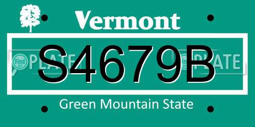 S4679B Vermont License Plate